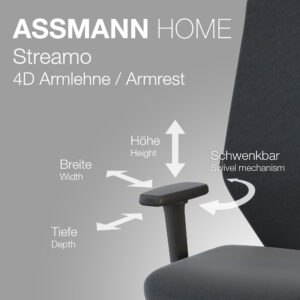 Assmann Bürostuhl Streamo Synchronmechanik 4D Detail